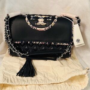 Tory Burch Black Quilted Shoulder Bag NWTS